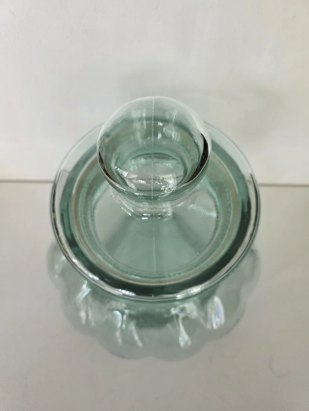 Vintage Apothecary Glass Storage Jar Accent - Green